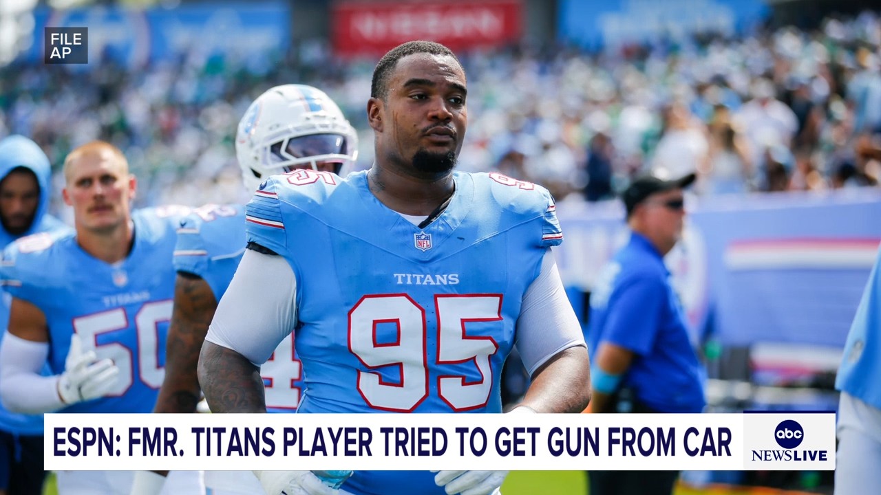 Jordan Elliott was released by Titans after pulling out gun in parking lot, coach Robert Saleh says
       — ABC 7 Bay Area