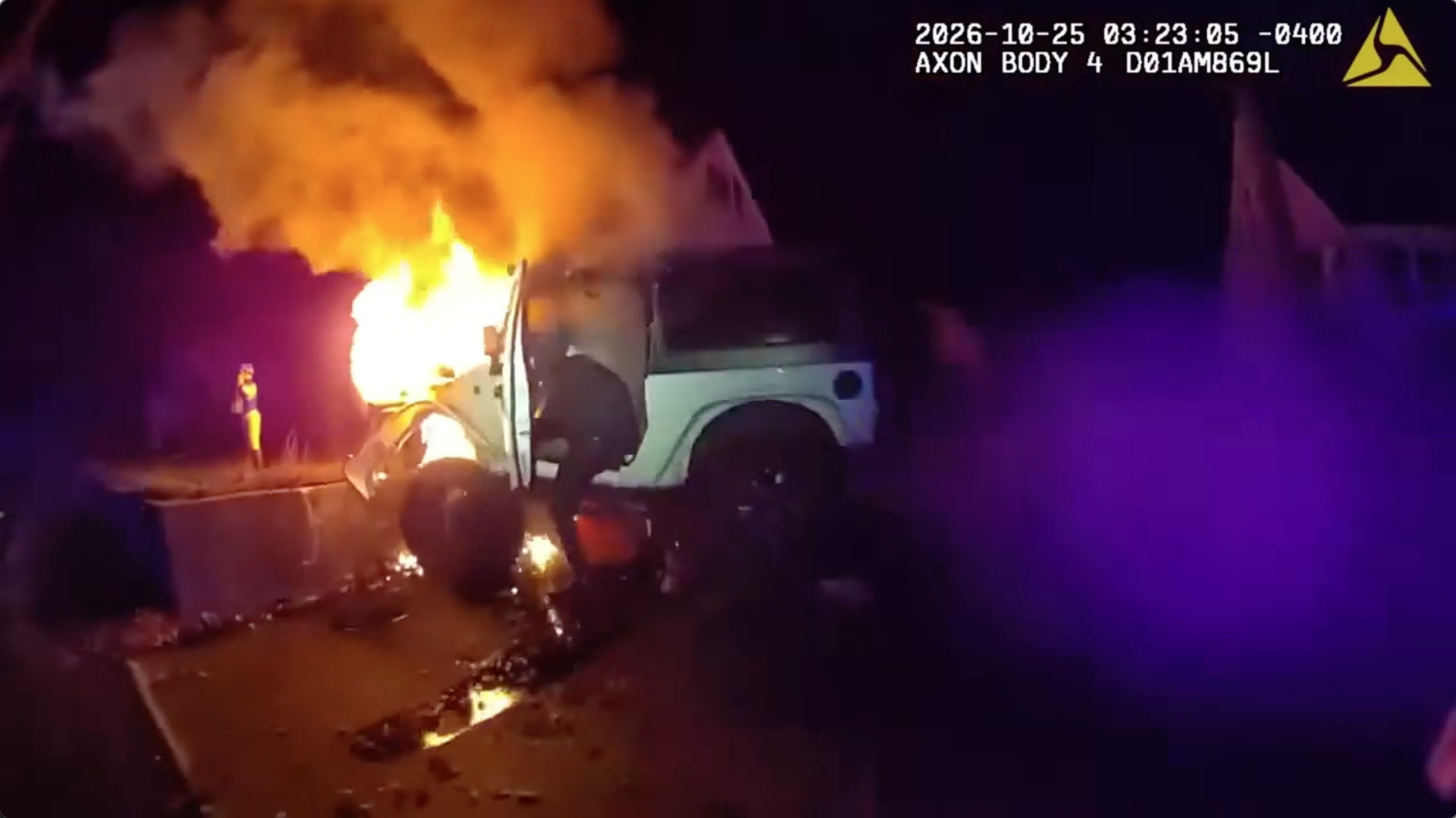 Bodycam video shows police rescuing man from burning Jeep after crash; driver facing multiple charges — FOX 9, New Hope Community news