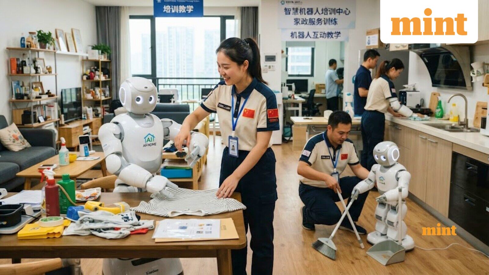 Workers in China are teaching robots everyday chores, earning ₹57,000 monthly by folding clothes, sweeping floors, more — Mint India, New Hope Technology news